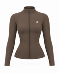 Fitted Full-Zip Jacket- Espresso