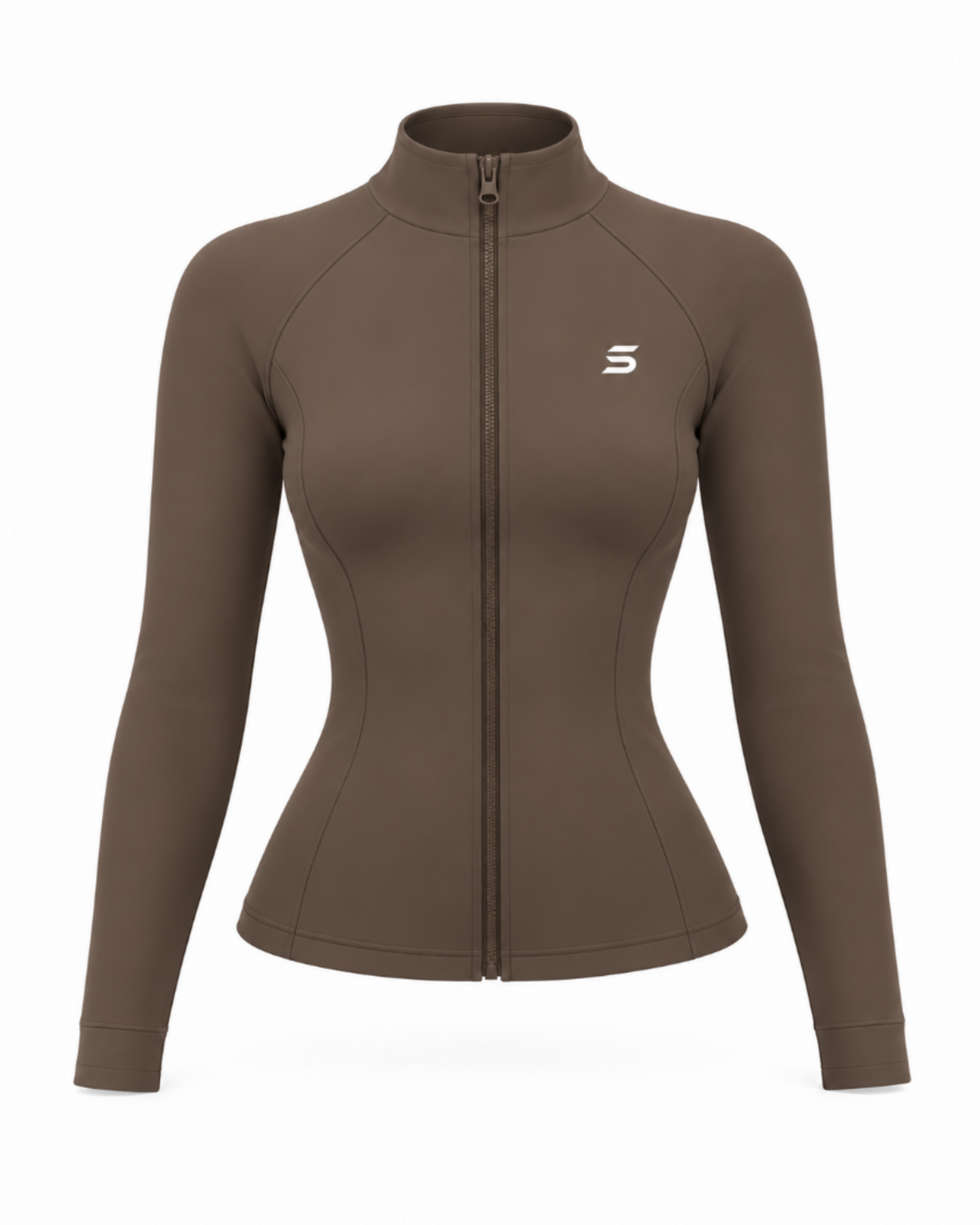 Fitted Full-Zip Jacket- Espresso