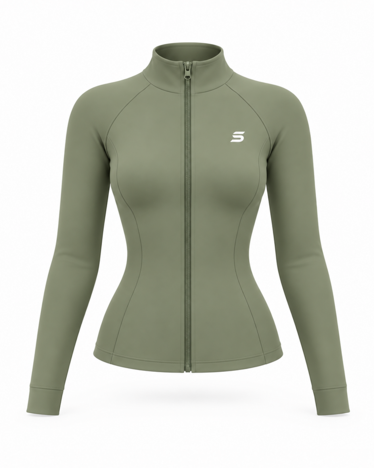 Fitted Full-Zip Jacket- Sage