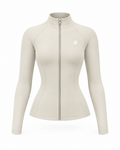 Fitted Full-Zip Jacket- Ivory